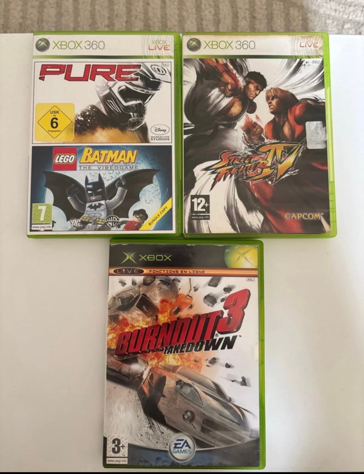 Lot 3 jeux xbox et xbox 360
