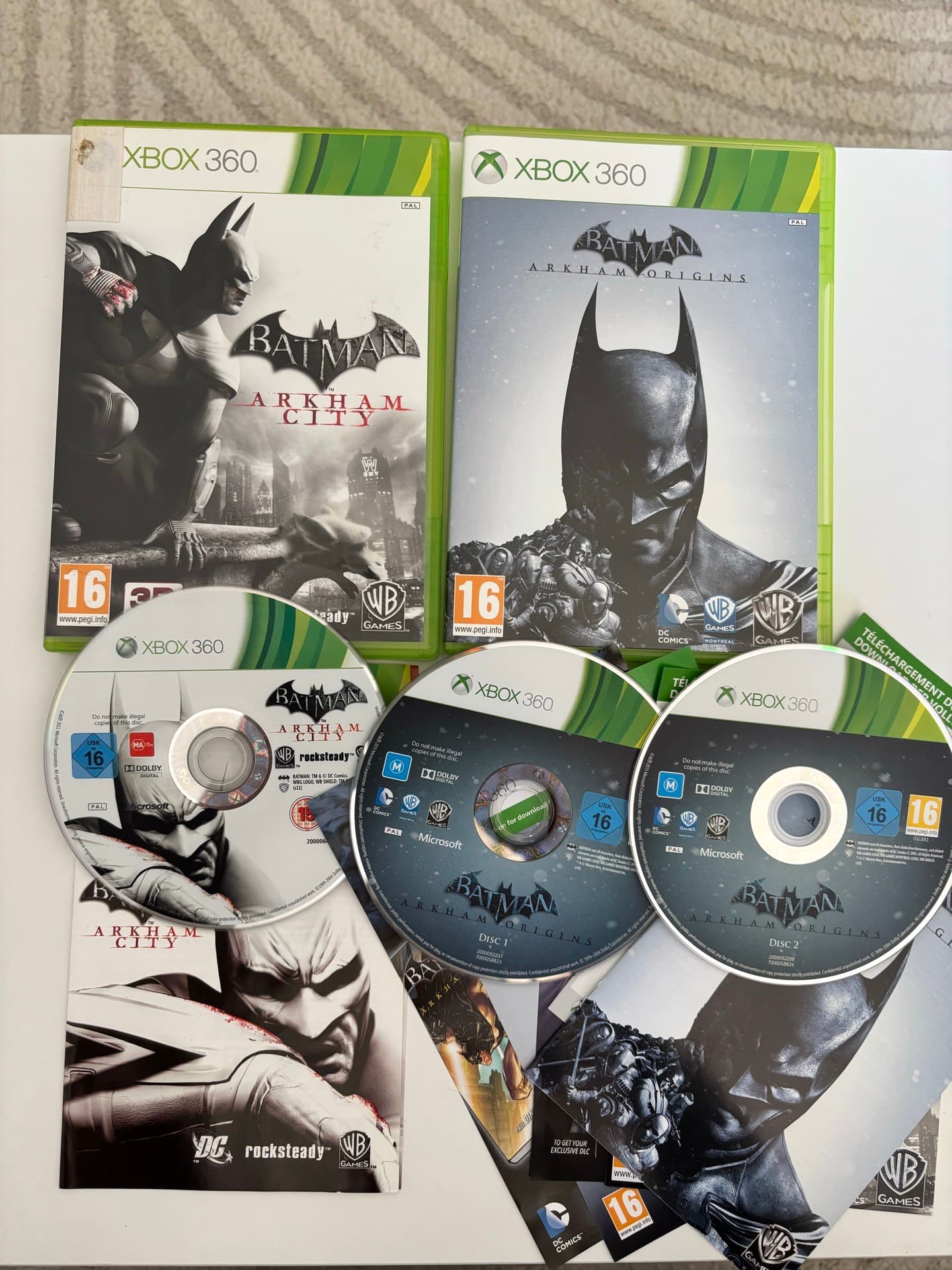 Lot de 2 jeux Batman sur Xbox 360