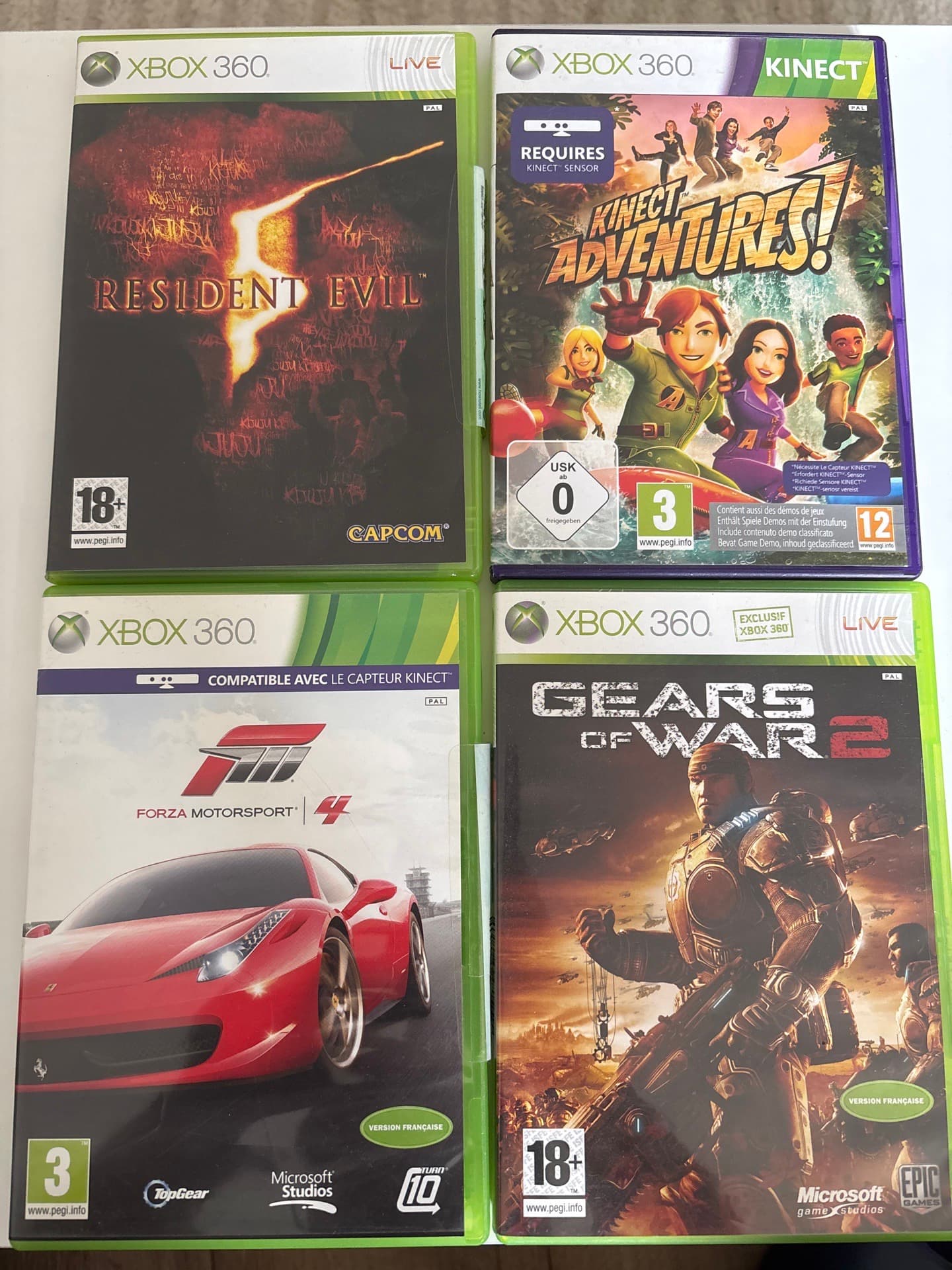 Lot de 4 jeux Xbox 360
